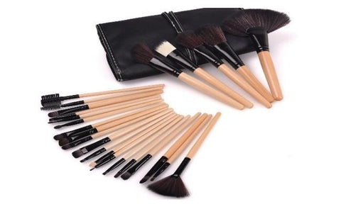 24-stykke makeup-børste i sort farve