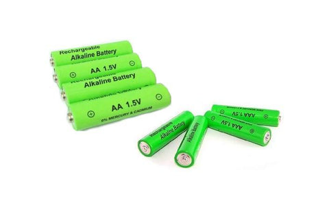 4 AA og 4 AAA genopladelige batterier