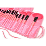 24-stykke makeup-børste sat i pink farve